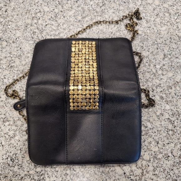 Cross-body Studded Leather Magnetic Clasp Bag - Picture 3 of 11